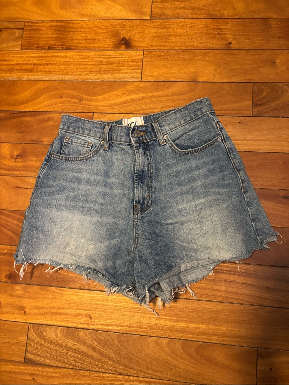 BDG Light Blue High-Rise Cutoff Denim Shorts